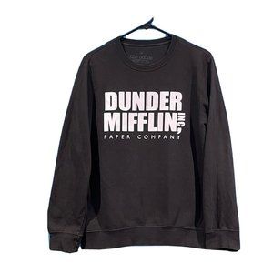 The Office Dunder Mifflin Inc Paper Company Black Crewneck Sweater Size Small
